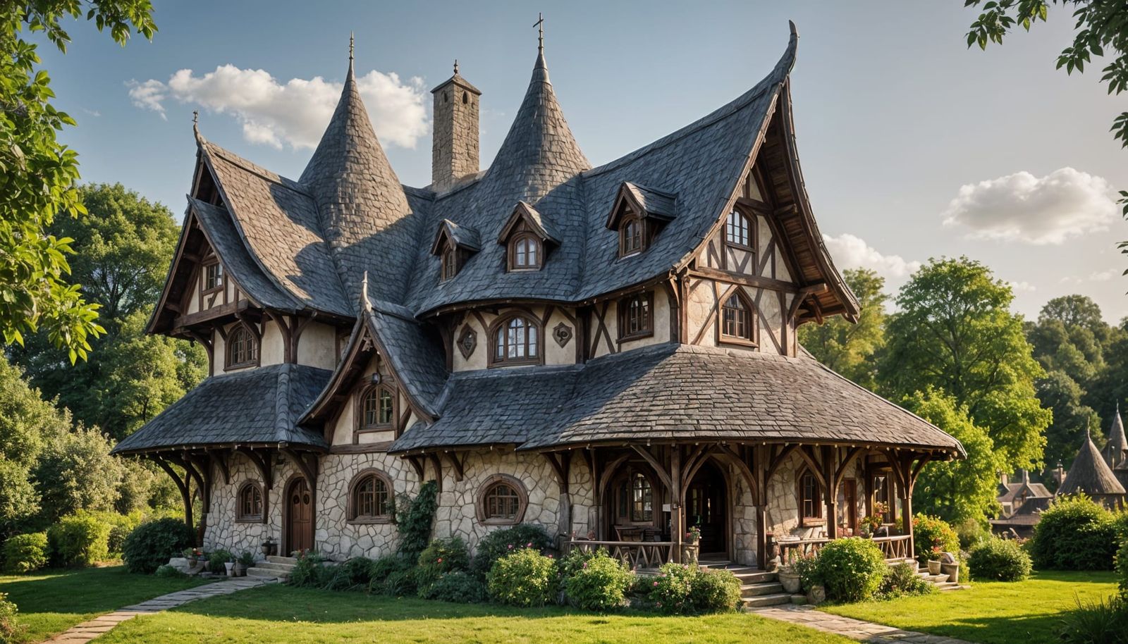 Enchanting Elven Cottage with Curvy Roof