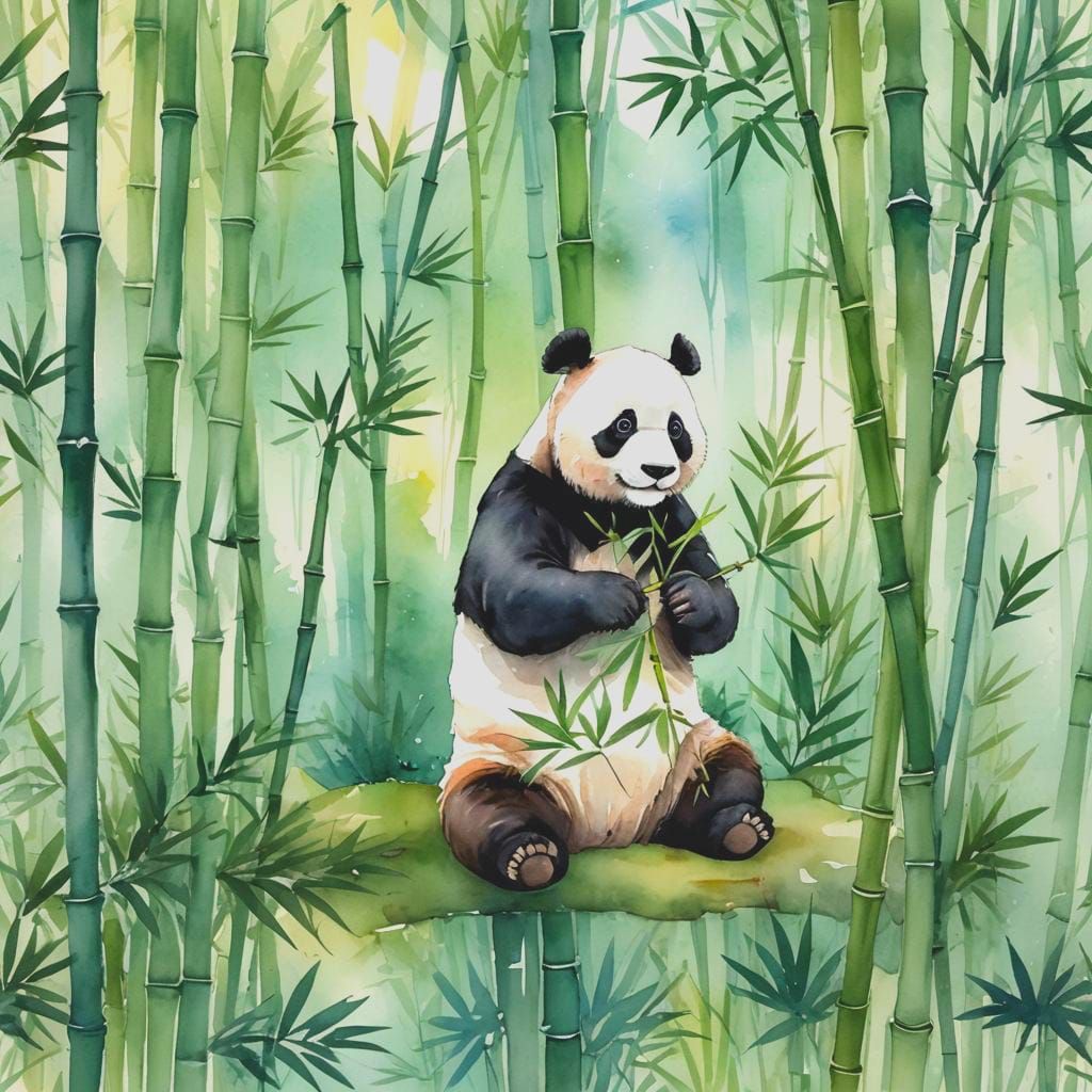 Panda's Heavenly Bamboo Feast in Divine Light