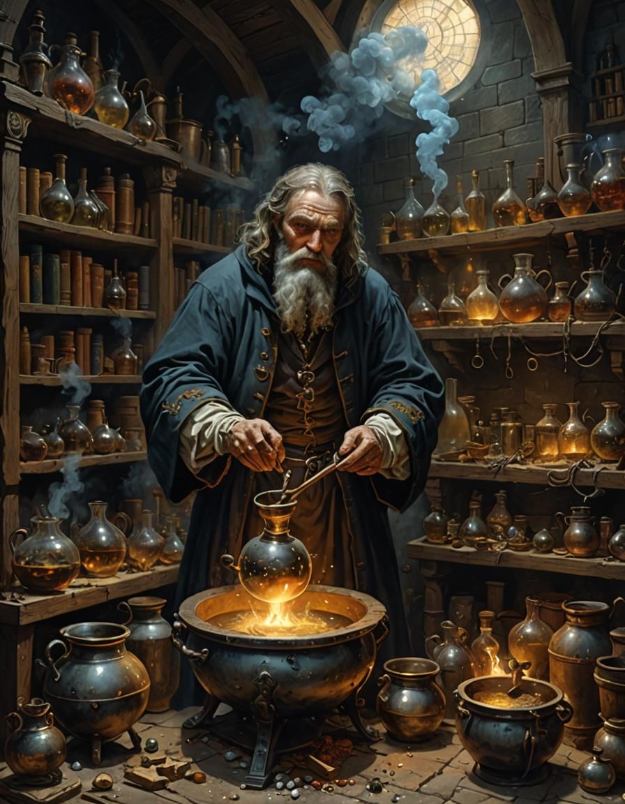 A medieval alchemist.