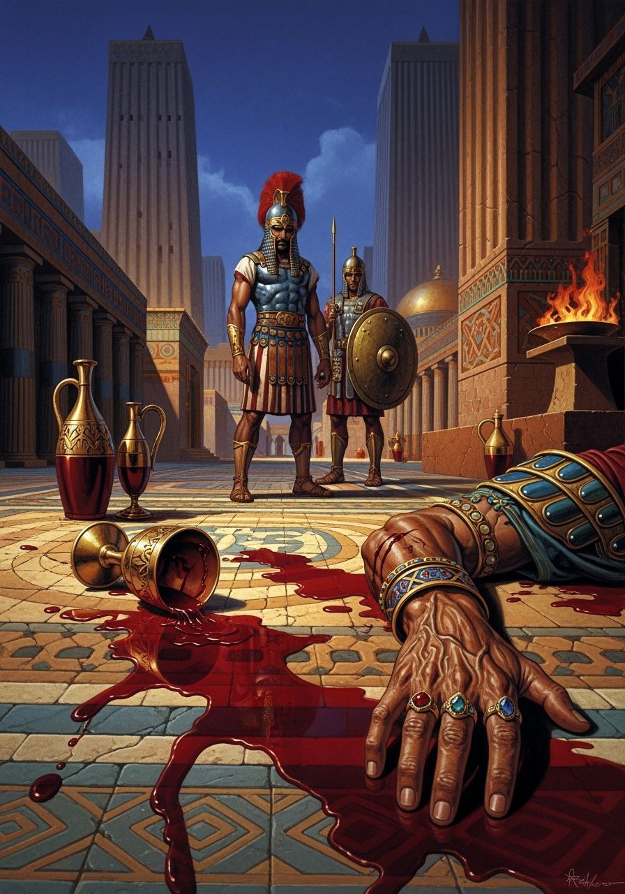 King Belshazzar's Demise in Ancient Babylon