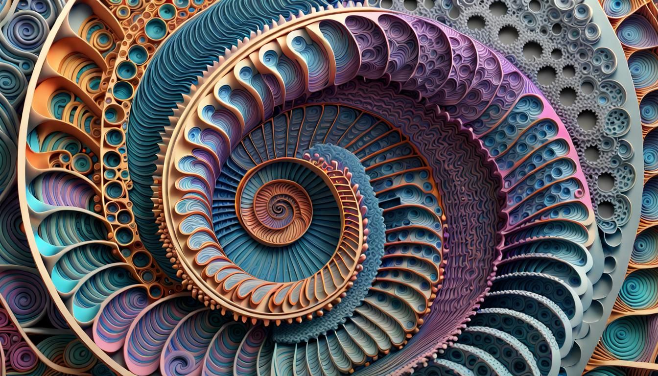 3D hyperdetailed Fibonacci Sequence