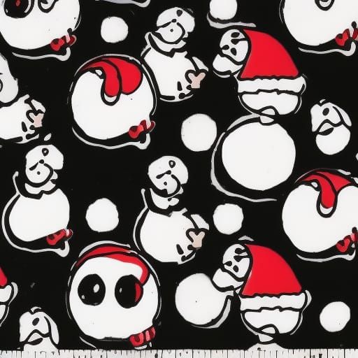 Melancholy Christmas: Red, Black, and White Ink