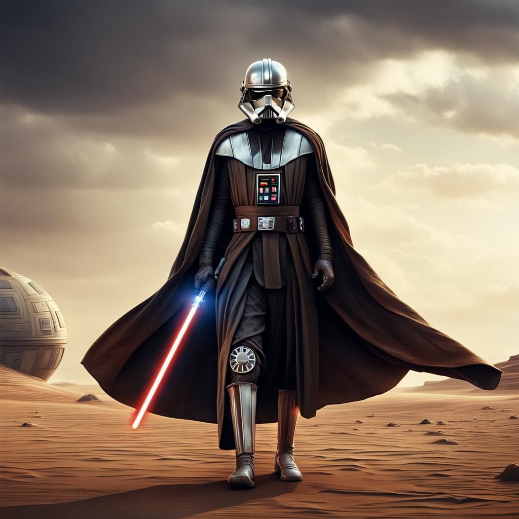 Hyperrealistic Jedi Knight in Star Wars Scene