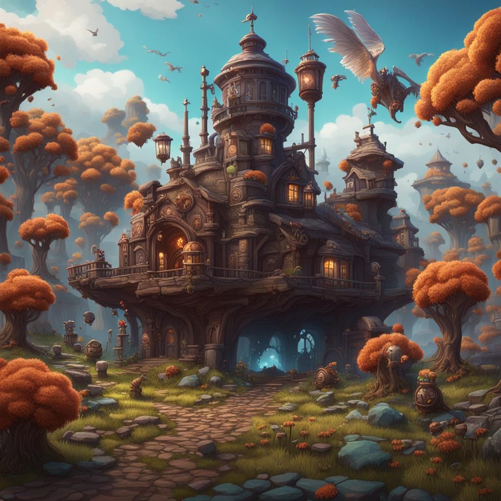 Fantastical Matte Painting of Little People