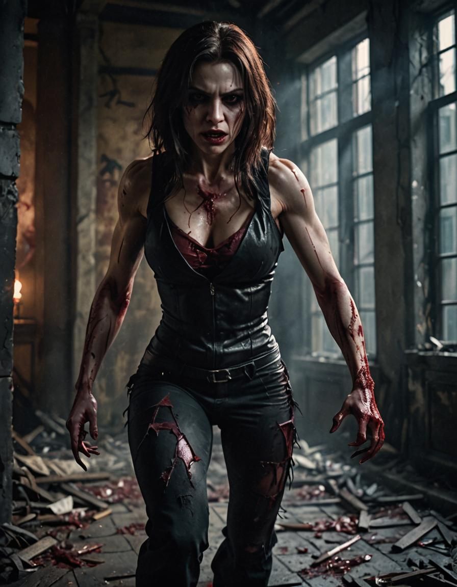 Cinematic Vampire Stalks Prey in Moody Lighting