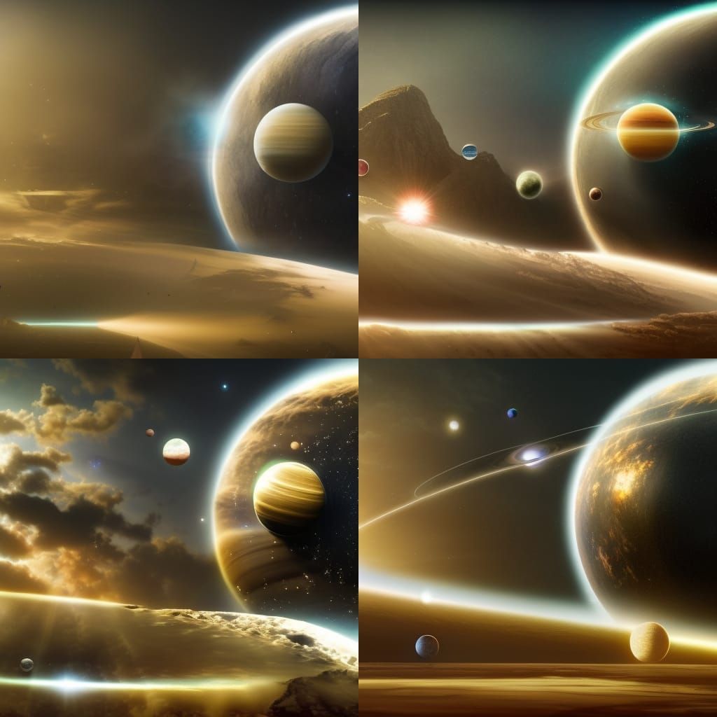 Epic Solar System Digital Matte Painting