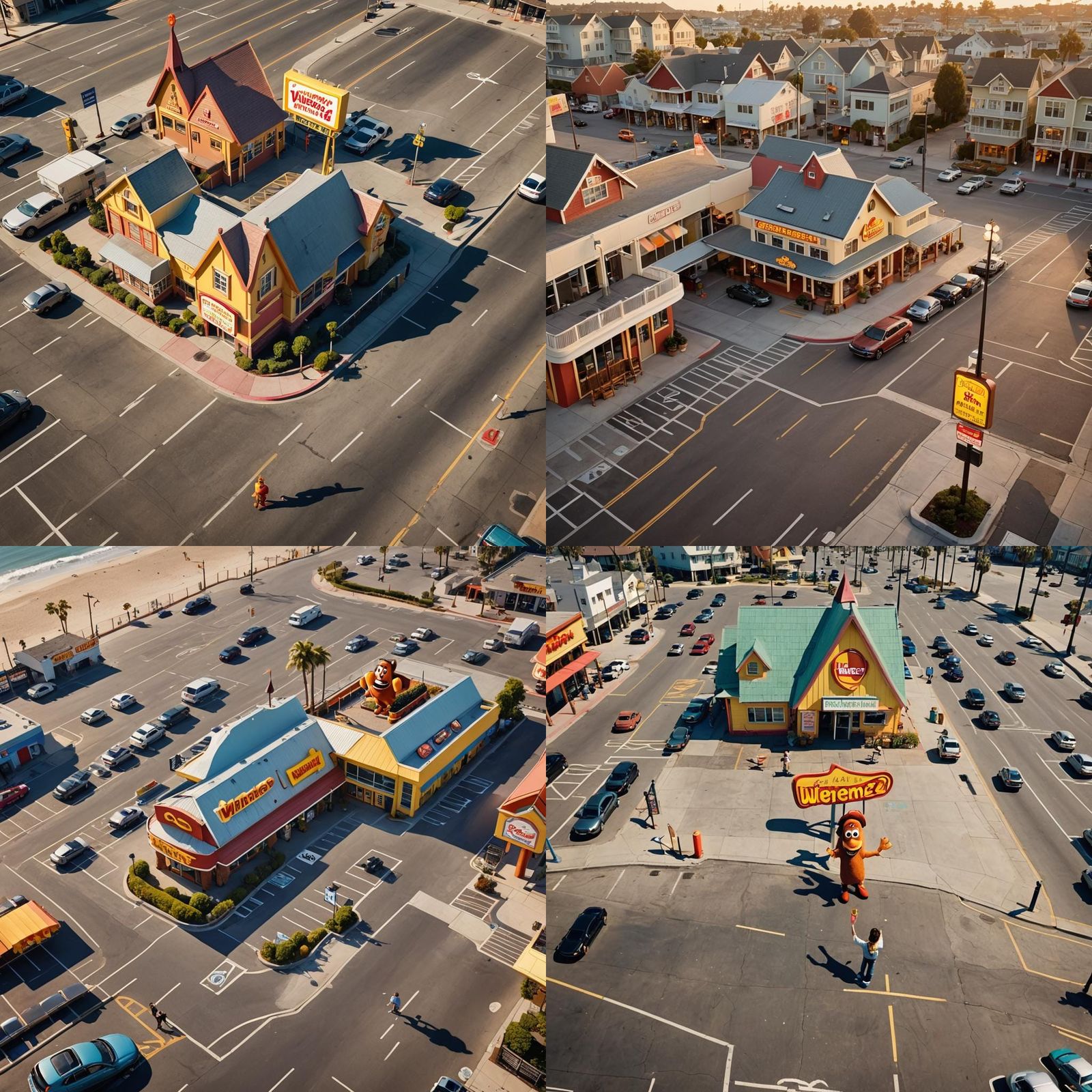 Pixar-Style Character at Wienerschnitzel by the Pier