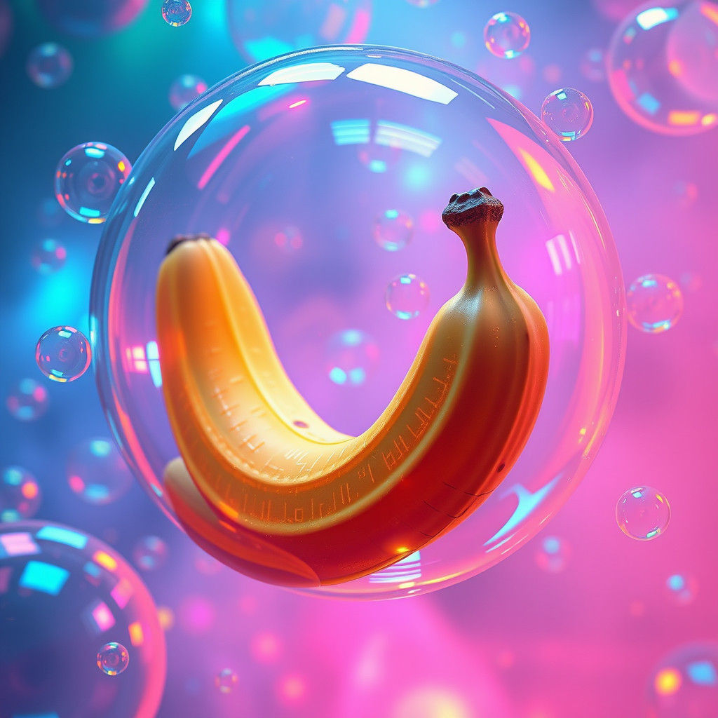 Bananas in Bubbles: A Dreamlike Matte Painting