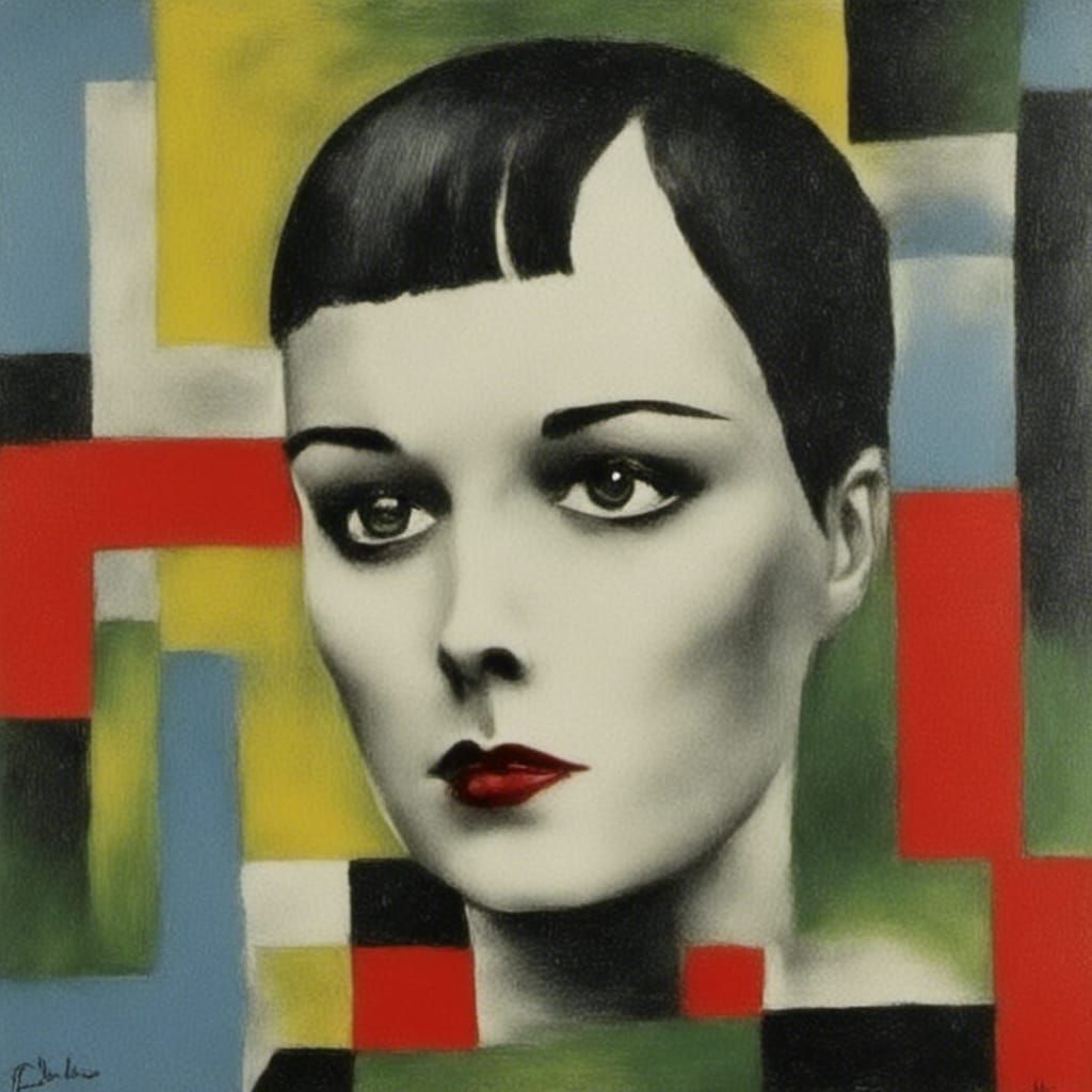 Abstract Oil Portrait of Louise Brooks
