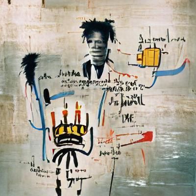 Expressive Abstract Face in Street Art Style