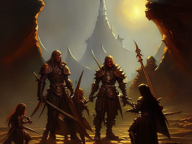 Dark Sun Dungeons and Dragons Oil Painting