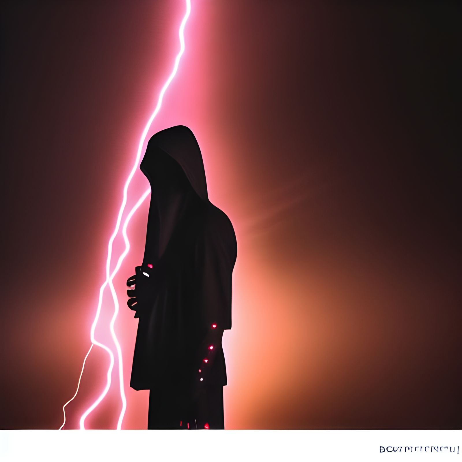 Grim Reaper in a Neon Lightning Storm