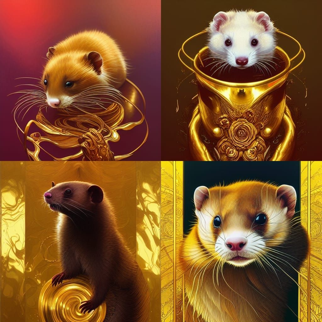 Ferret of Liquid Gold and Blood: Digital Art