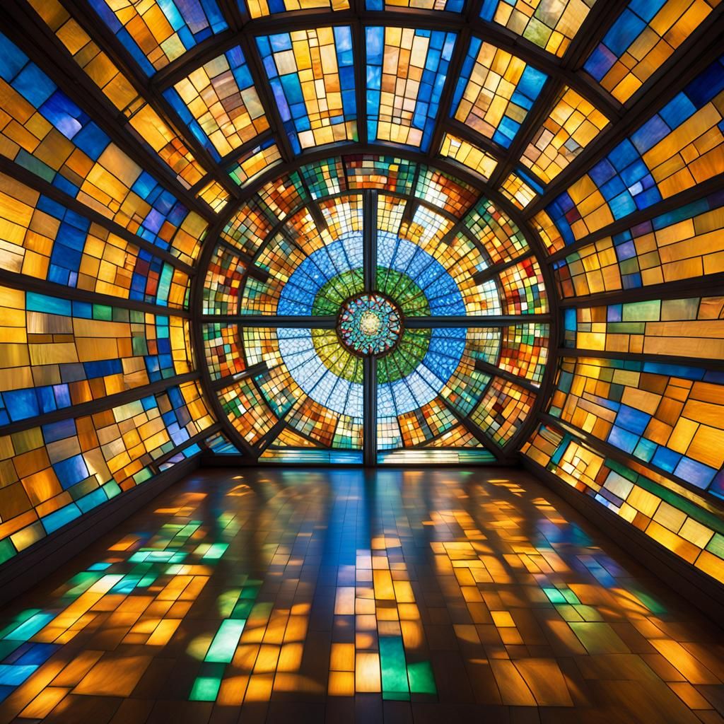 Stained Glass Rosette in Sacred Space