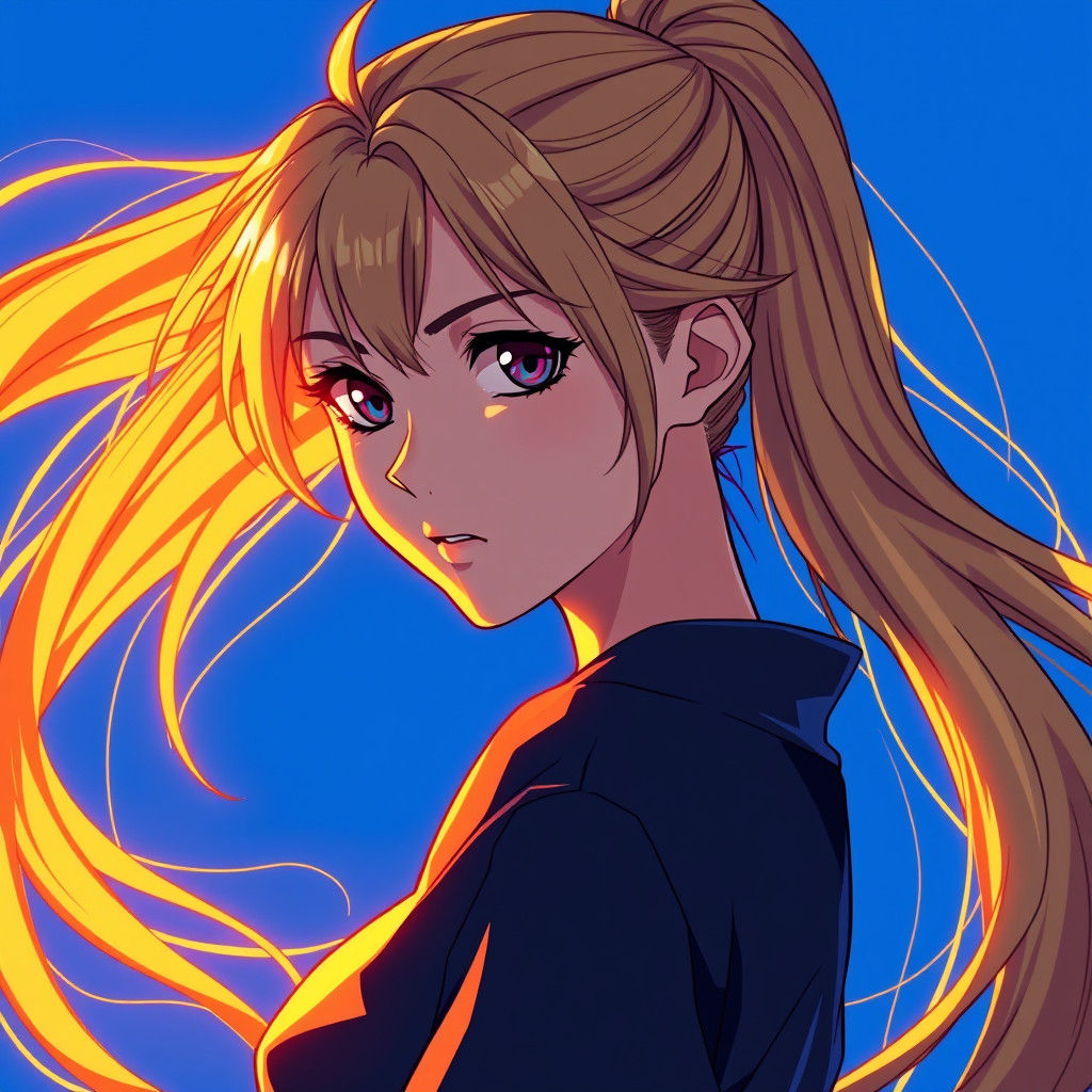 Golden Goddess in Electric Blue