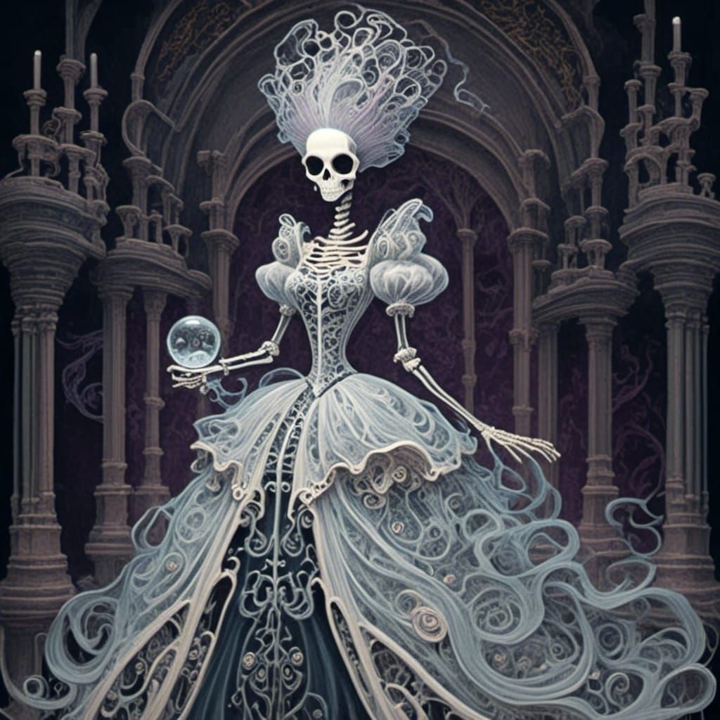 Skeleton Princess in Ghost Castle Ballgown