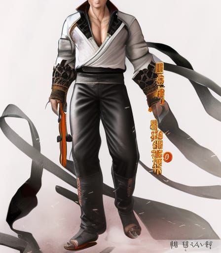 Hwoarang as Han Daehan: Cel-Shaded Digital Art