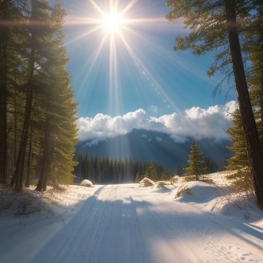 Heavenly Sunshine Illuminates Wilderness Scene