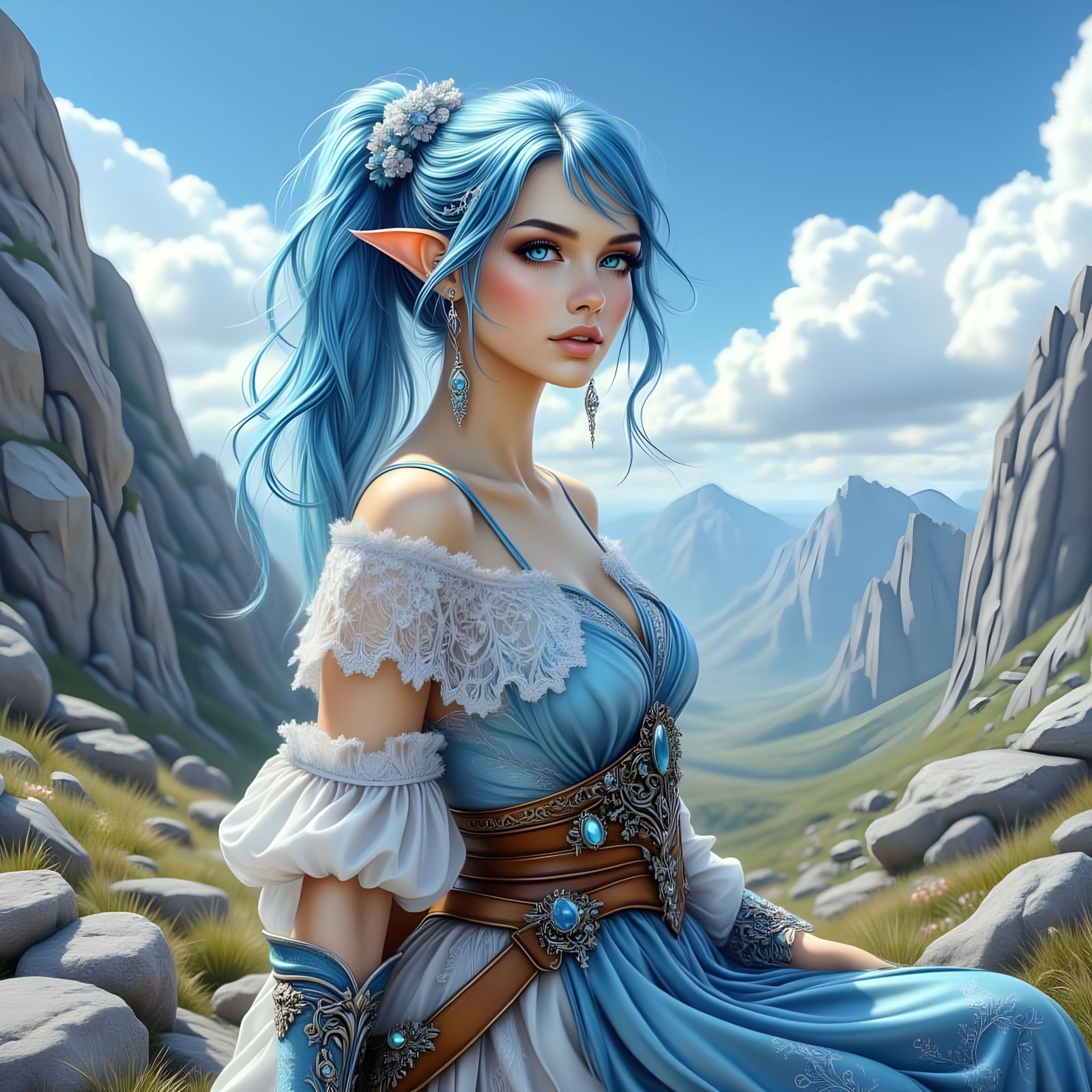 Ethereal Bohemian Warrior Reaches for the Sky