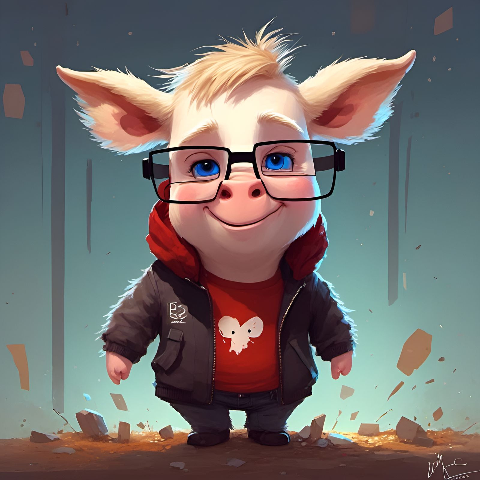 Adorable Chibi Cow with Intricate Details