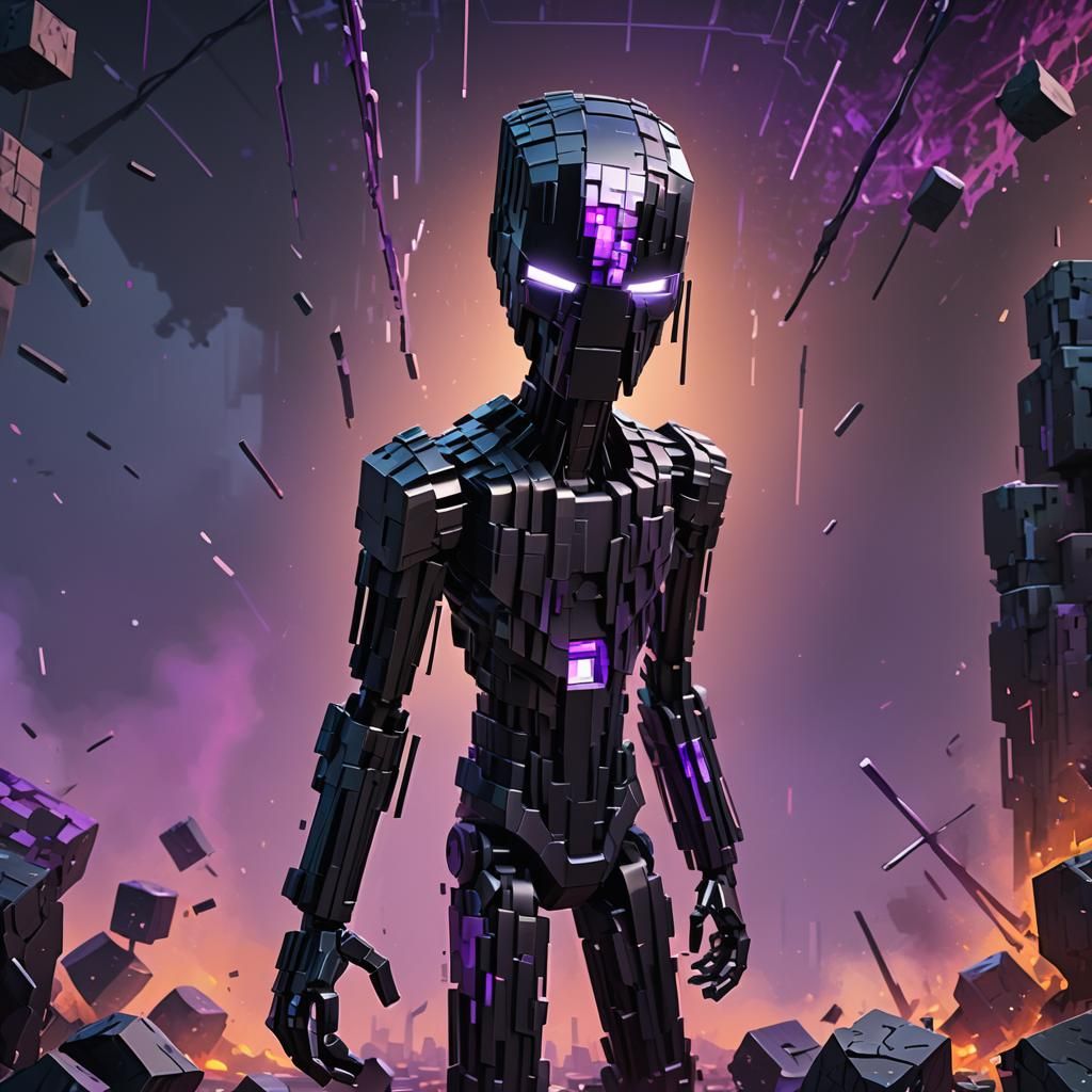 Hyperrealistic Enderman Splash Art