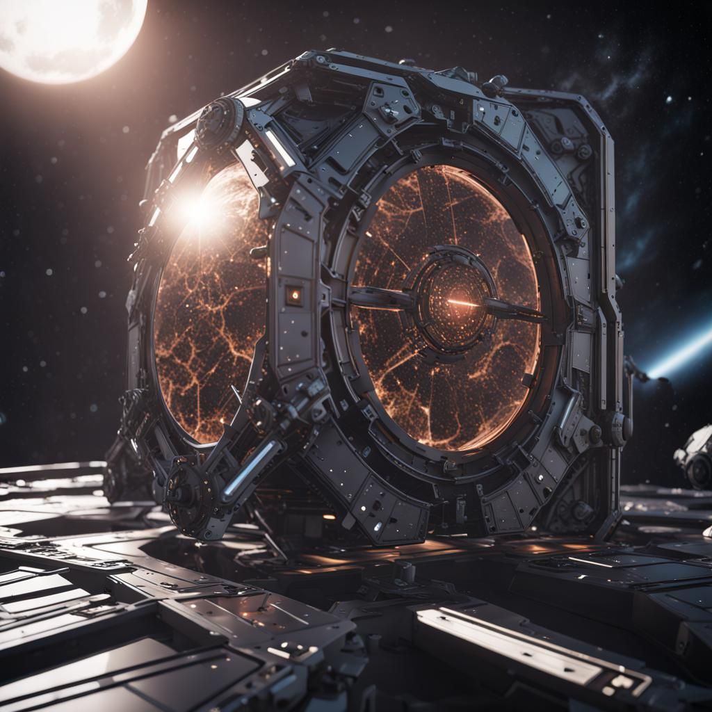 Solar Panel on Dark Star: Sci-Fi Concept Art