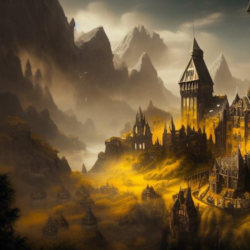Detailed Matte Painting of a Fantastical Scene