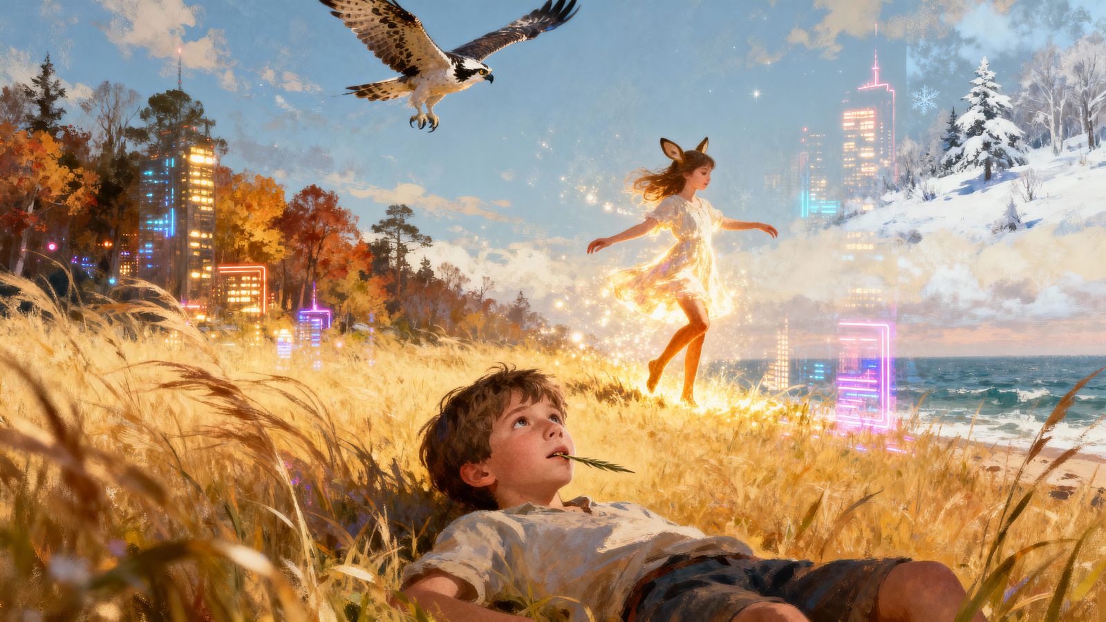 Nostalgic Boy's Dream: Nature and City Visions