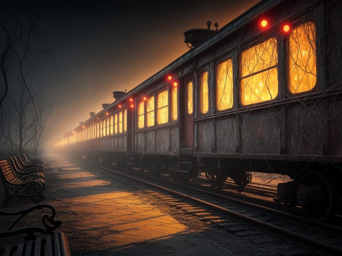 Eerie Abandoned Amusement Park Ghost Train