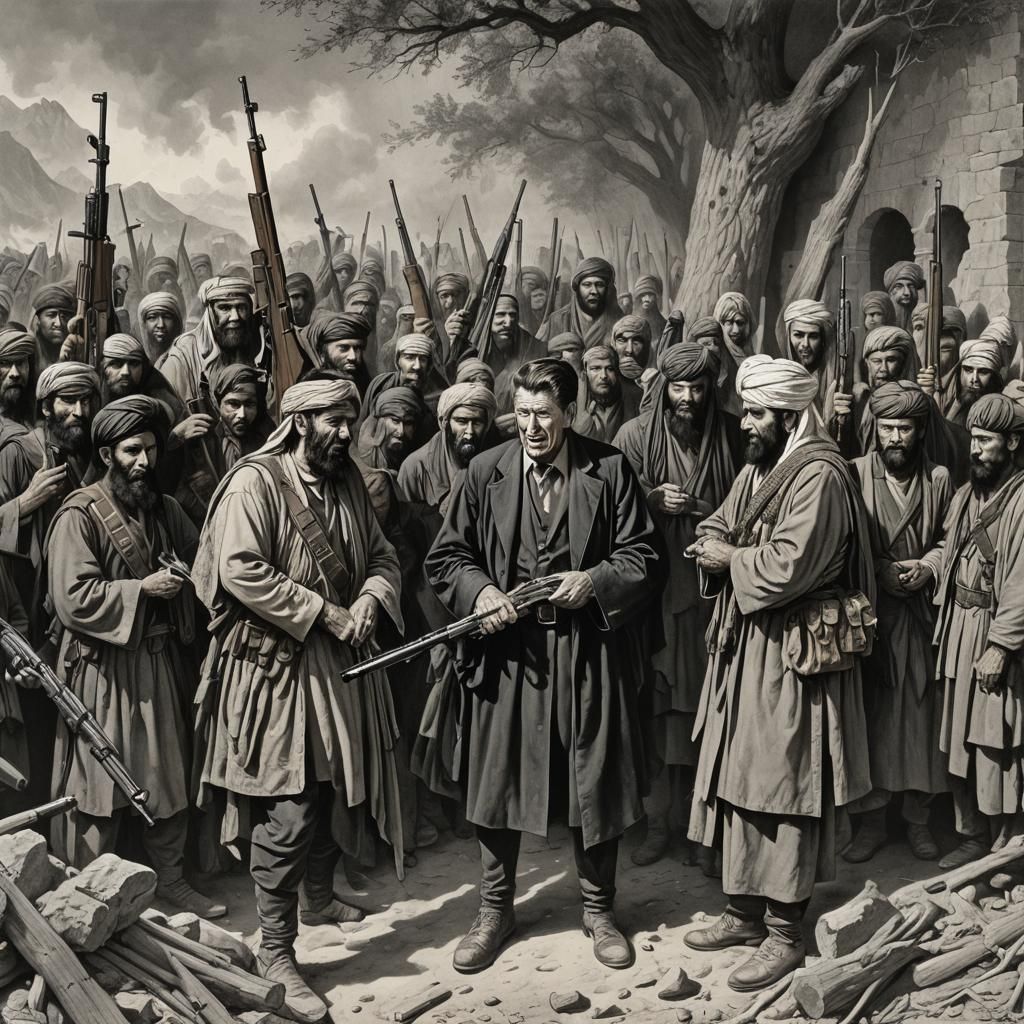 President Reagan arming the fathers of the Taliban.