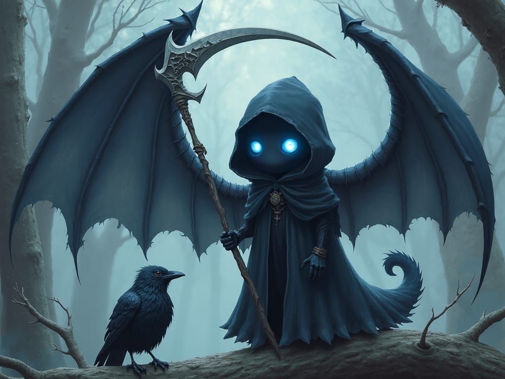 Epic Fantasy Death with Enormous Wings