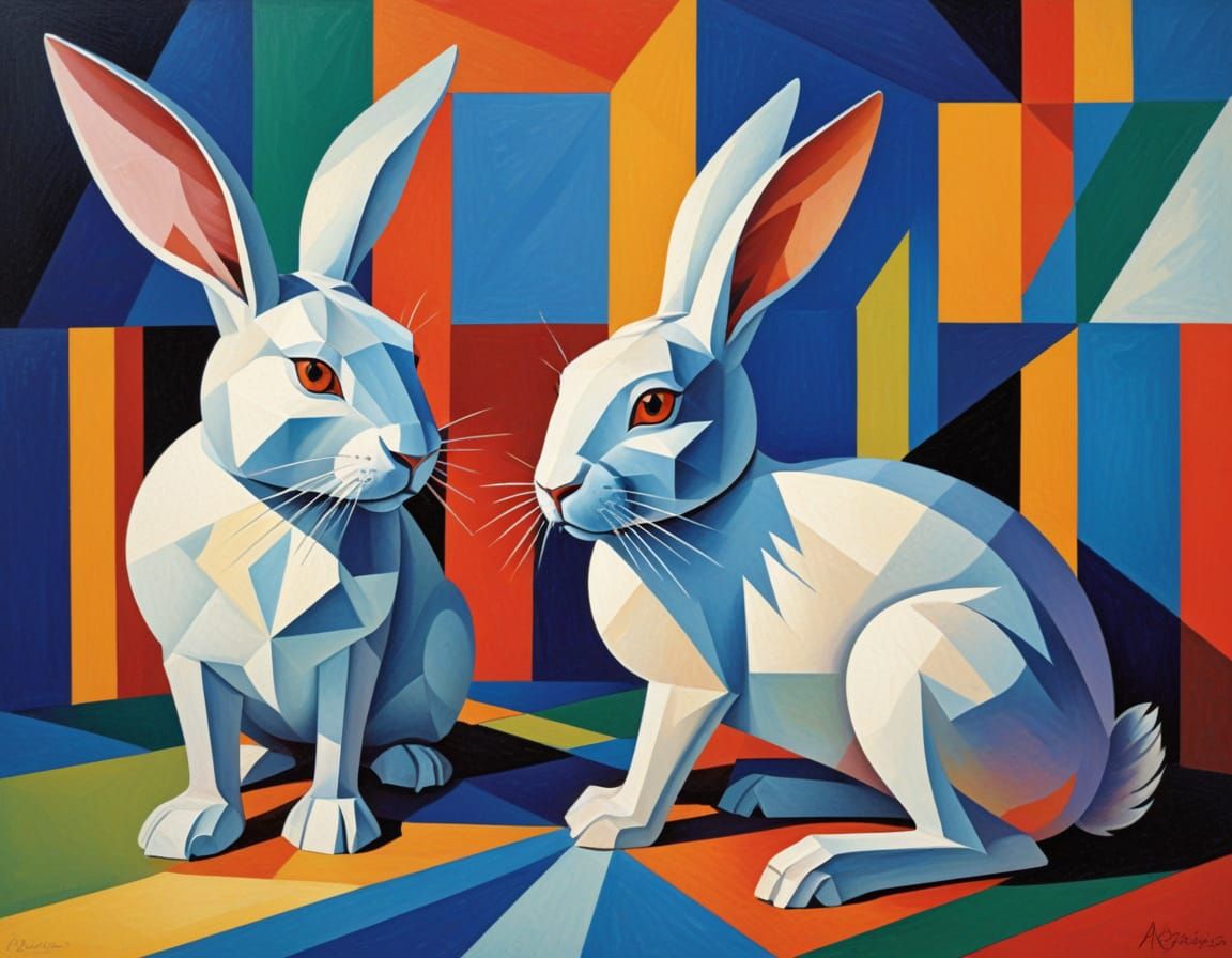 Euclidean Rabbits in Cubist Style