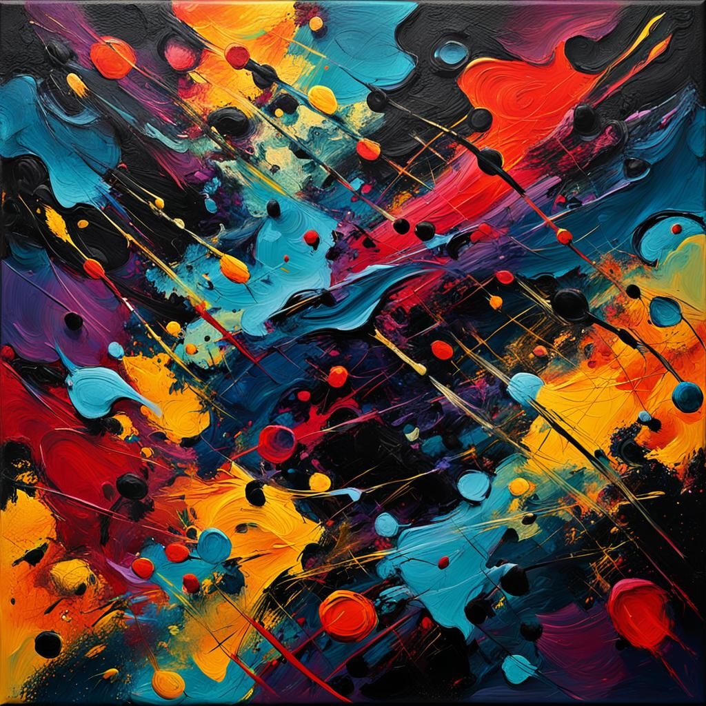 Expressionist Abstract Art in Mixed Media