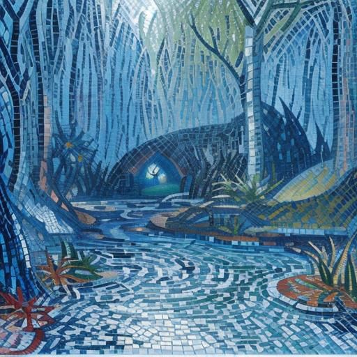 Fairy Sanctuary in Ancient Biome, Wet-on-Wet Mosaic