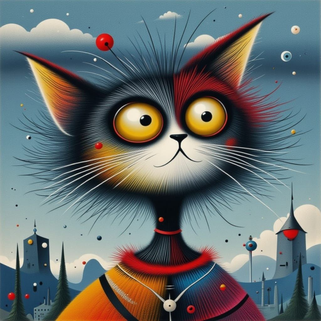 Whimsical Aquatic Cat in Fantasy Style