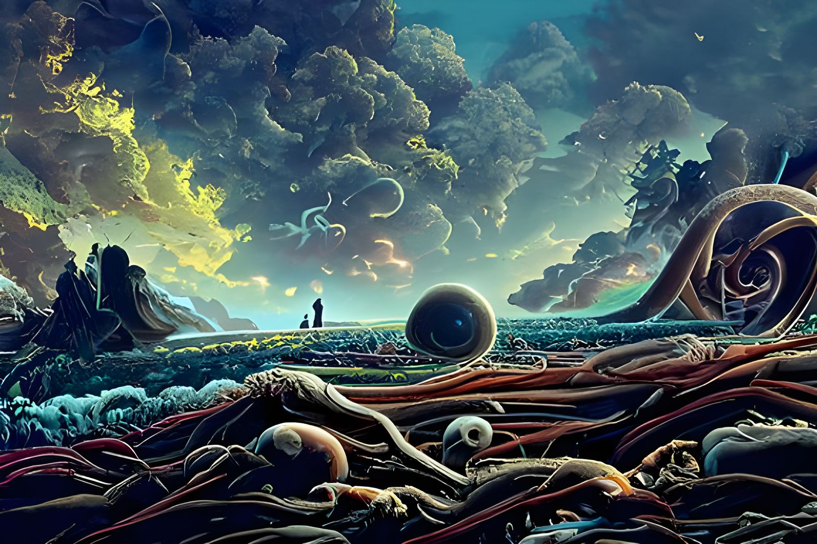 Psychedelic Painting of Meaningful Symbolism