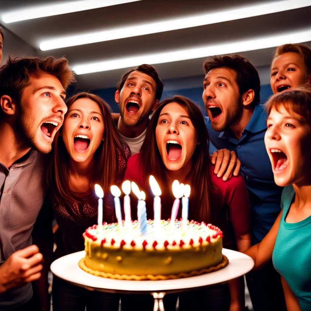First-Person View of Friends Singing Happy Birthday