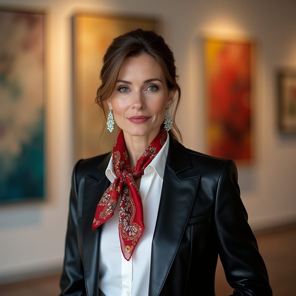 Sophisticated Businesswoman in Art Gallery Portrait