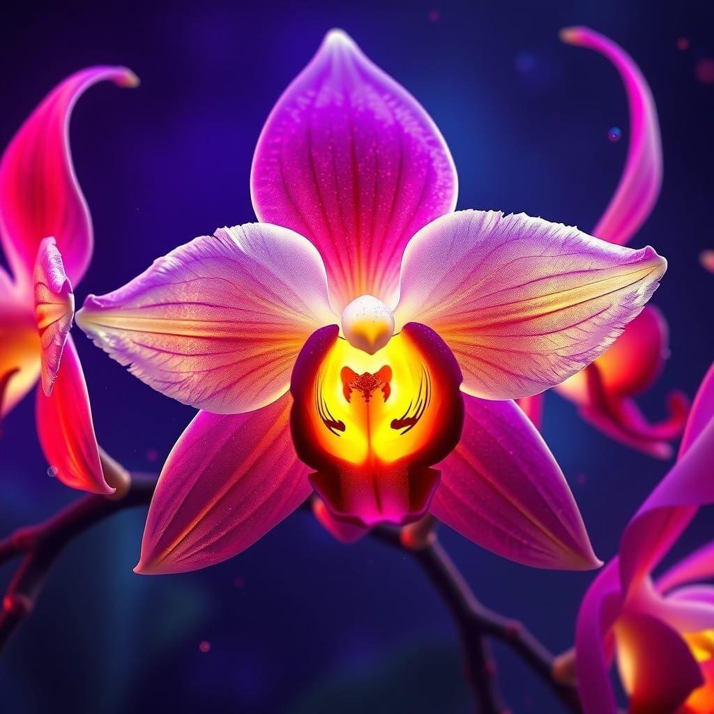 Ethereal Sapphire Bloom in Midnight Hour