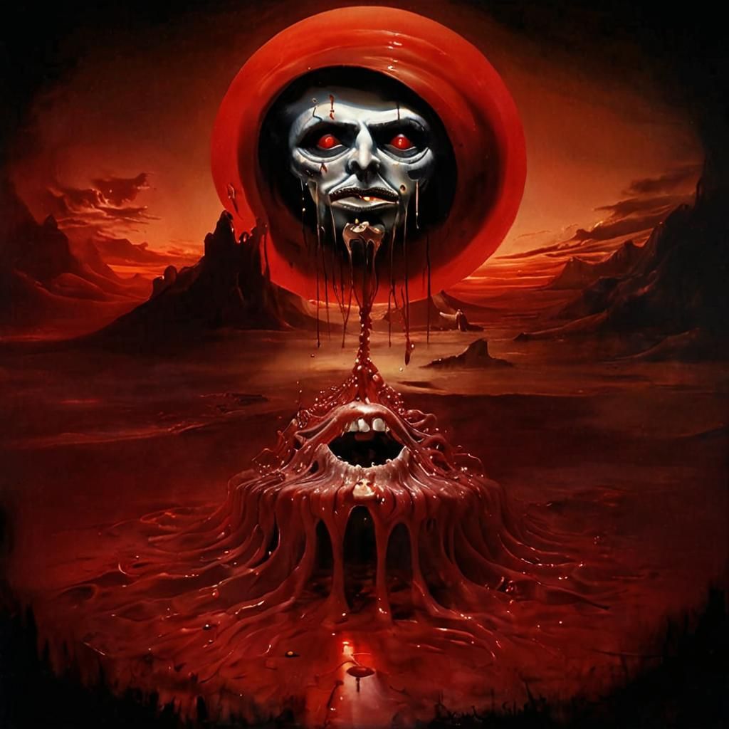 Face of Dread in Salvador Dali Surrealism Style