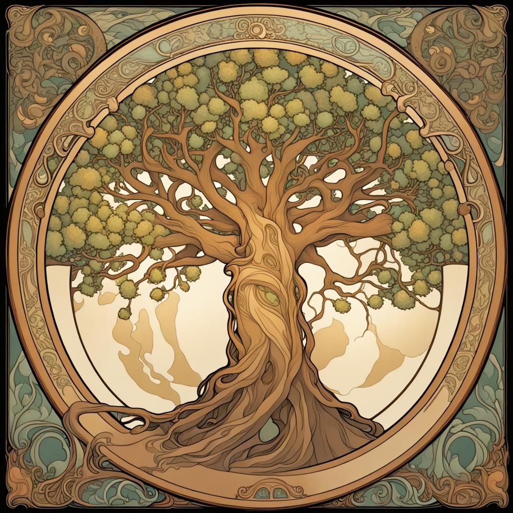World Tree in Art Nouveau Style