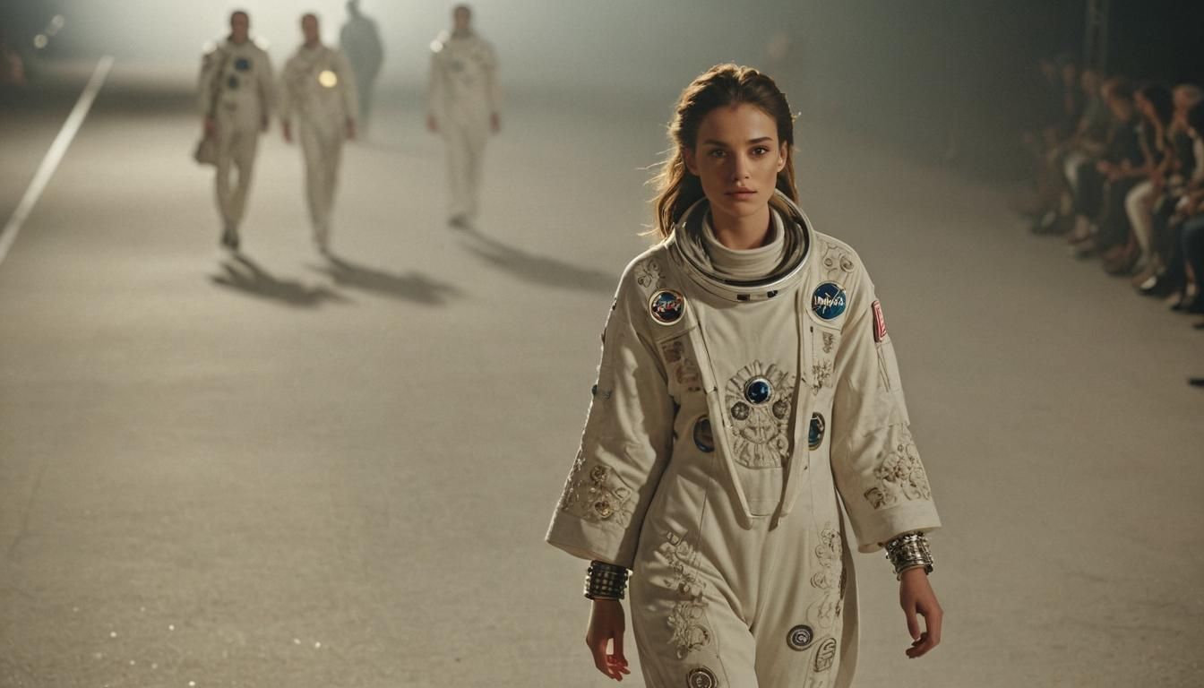 Astronaut Fashion Show Runway in Cinematic Style