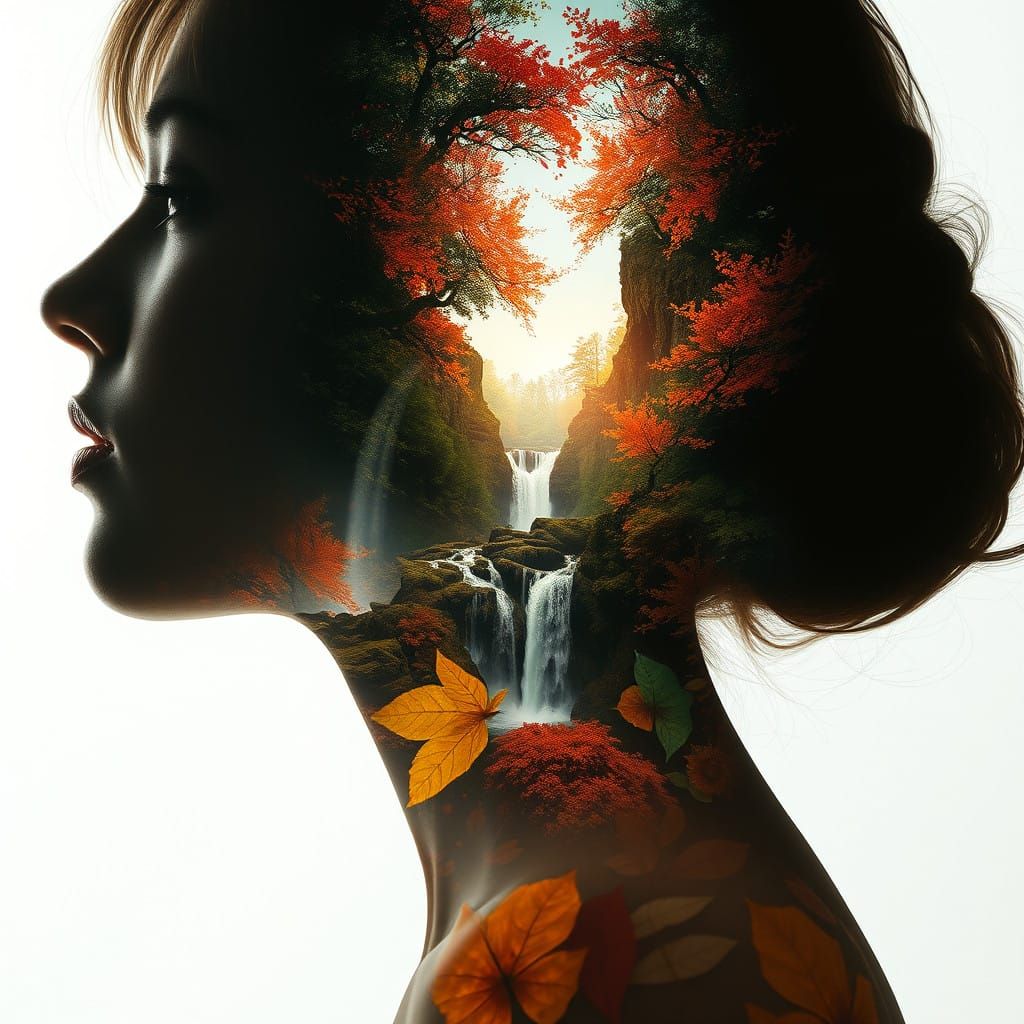 Surrealist Dreamscapes Unfold Within a Woman's Silhouette