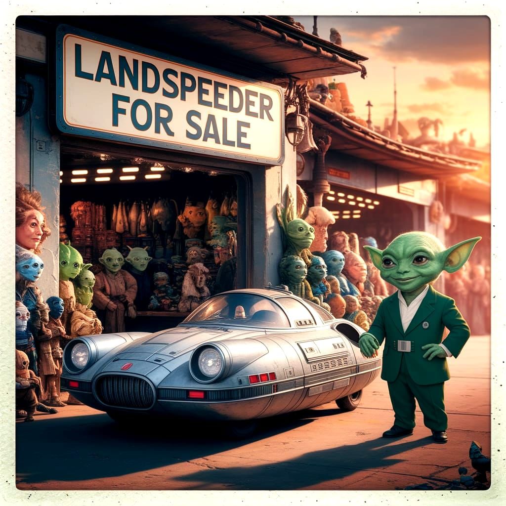 Landspeeder for Sale on Tatooine at Sunset
