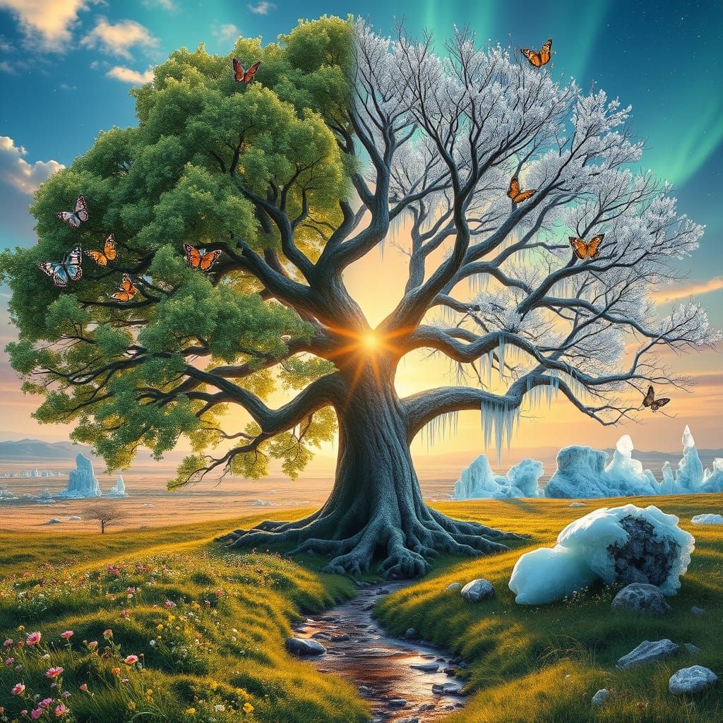 Yin-Yang Tree: Summer and Winter in Magical Realism