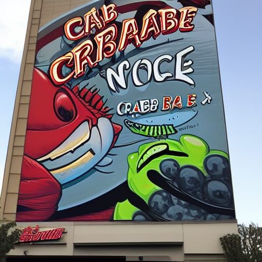 Cartoon Crab Ad for Crab Milk, Comic Book Style