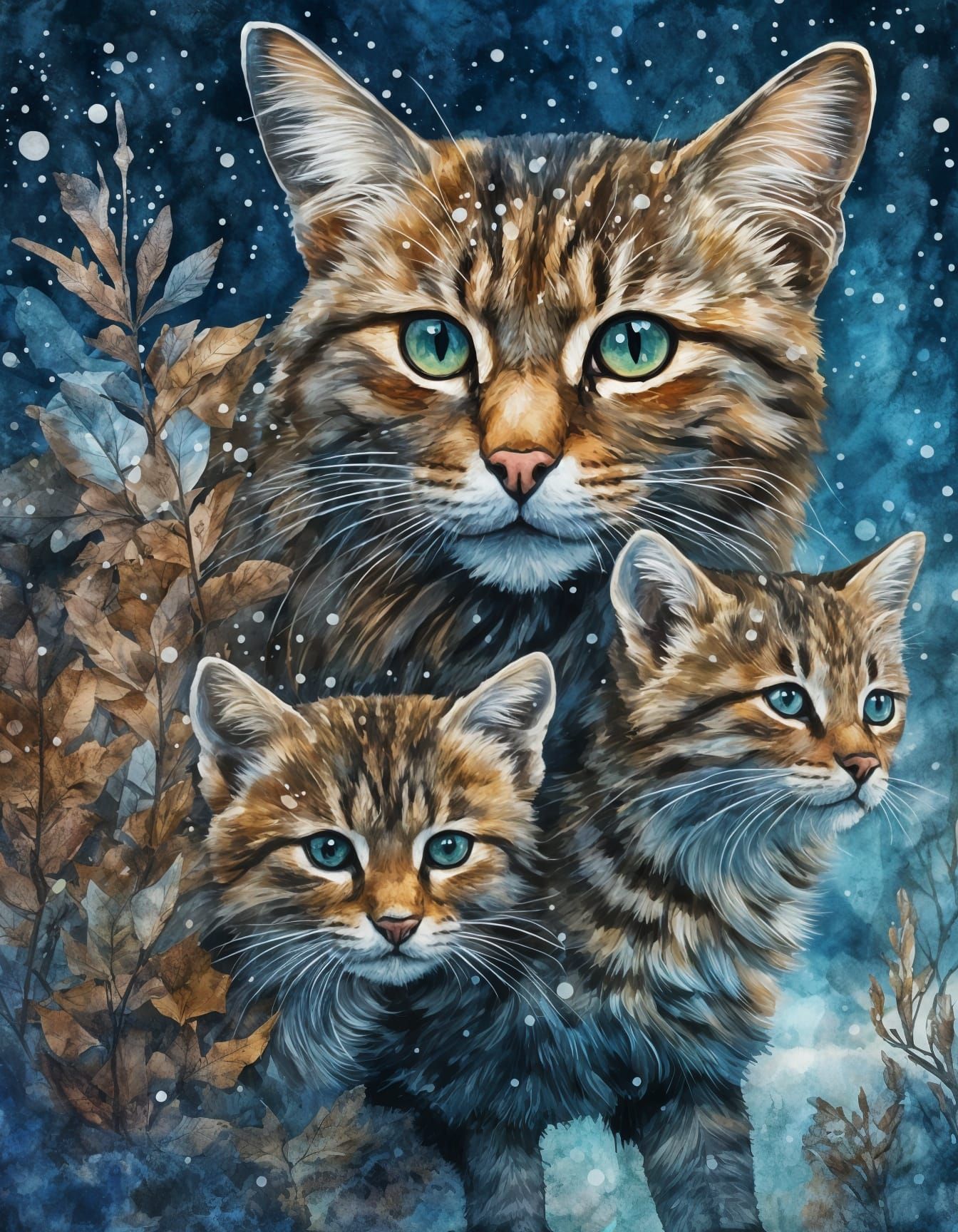 Winter is coming - European wildcat (felis silvestris) in an...