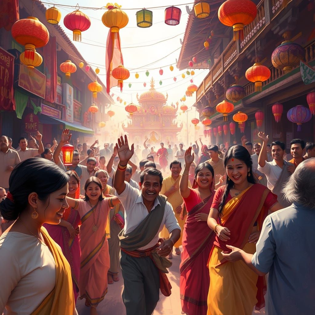 Bhakchonhar Festival Celebration: Vibrant Digital Painting