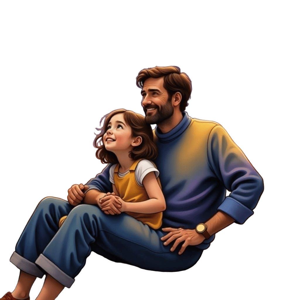 <lora:Brianna:1.0> 5 year old girl <lora:My Brianna:1.0> with her smiling father outside, looking out at the night sky 
...