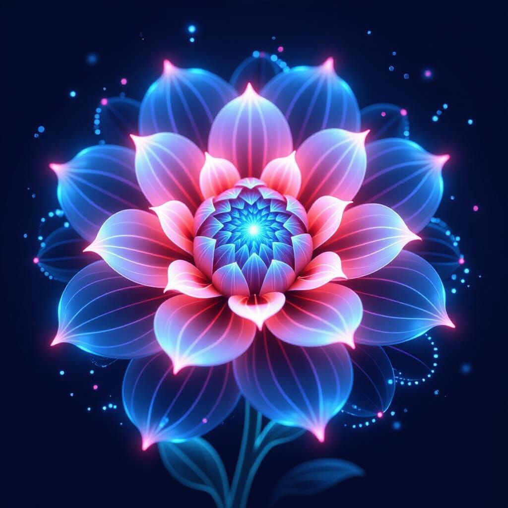 Bioluminescent Biomechanical Flower Swirls